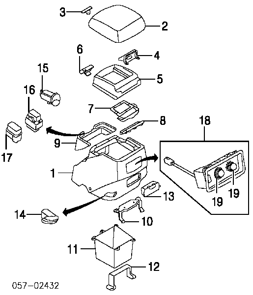 Braço de consola central para Mitsubishi Pajero III 
