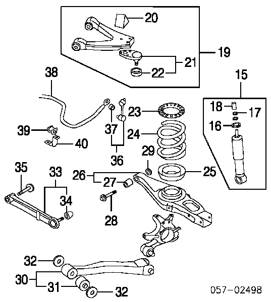 MR418674 Mitsubishi Parafuso de fixação do braço oscilante inferior traseiro, interno
