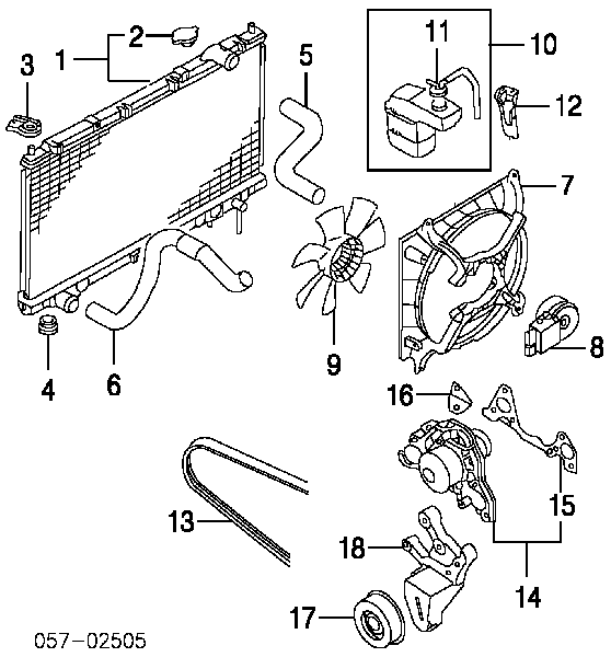 MR373103 Mitsubishi Radiador de esfriamento de motor