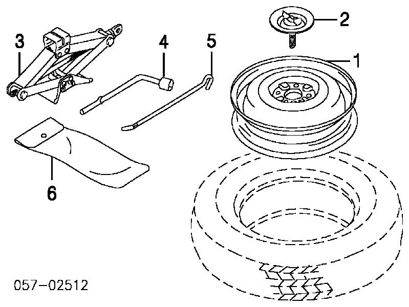 MB621148 Mitsubishi Chave para os pneus (de encaixe)