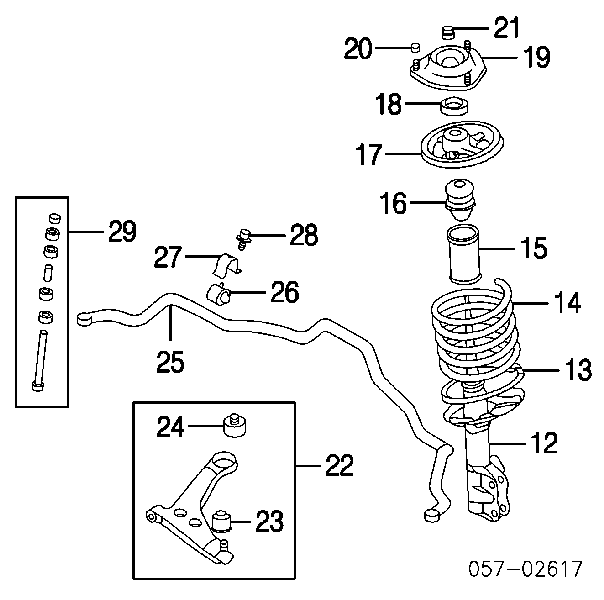 MR589639 Mitsubishi Amortecedor dianteiro