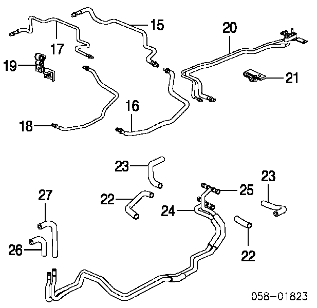  Mangueira (cano derivado) do sistema de esfriamento Toyota RAV4 I Cabrio SUV (SXA 10) (1997 - 2000) I Cabrio