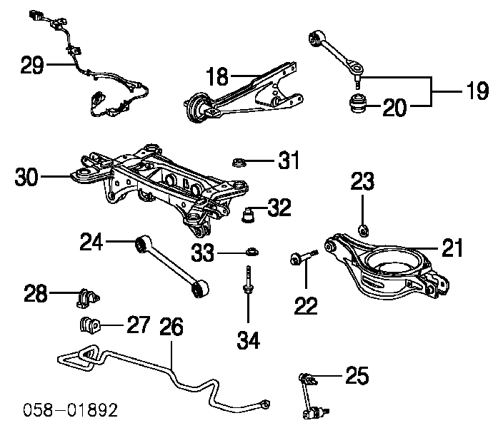 52390S3VA01 Honda Braço oscilante superior direito de suspensão traseira