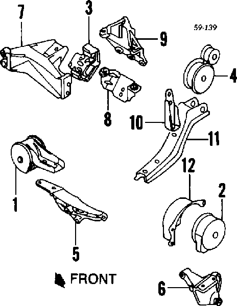 1191060B20 Suzuki Coxim (suporte) traseiro de motor