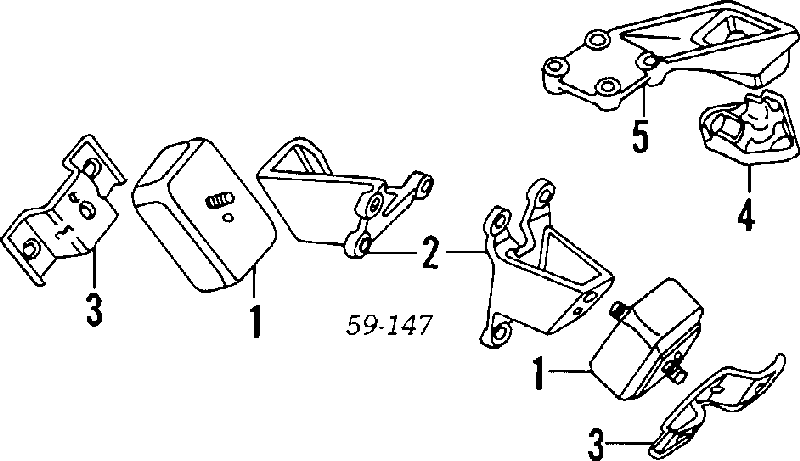 1171080000 Suzuki Coxim (suporte) traseiro de motor