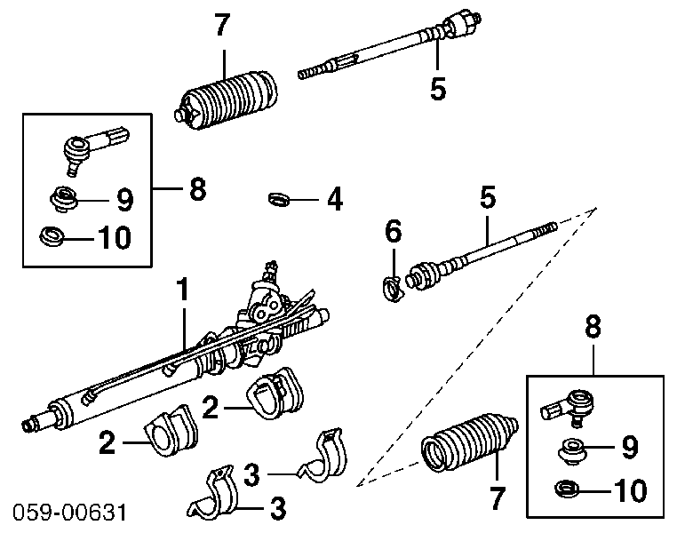 4858064G24 Suzuki Cremalheira da direção