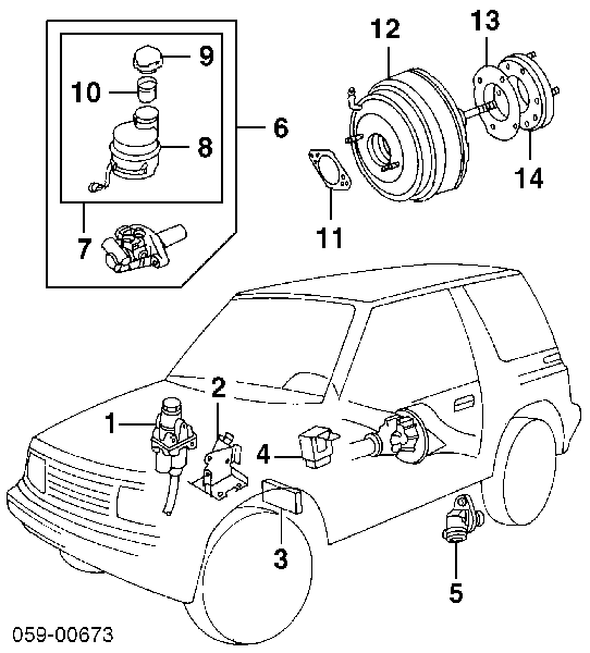 5130060A60 Suzuki Reforçador dos freios a vácuo