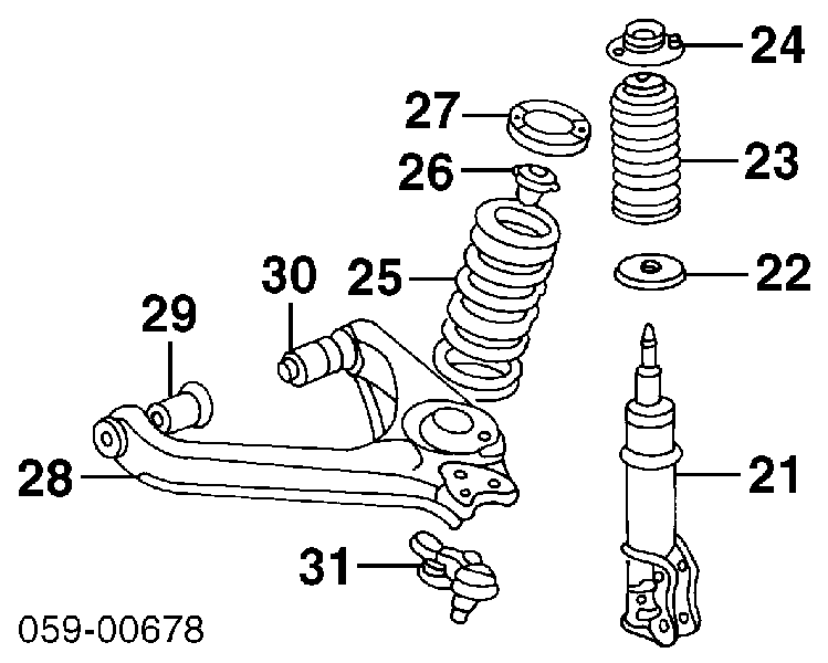 4160277E10 Suzuki Amortecedor dianteiro esquerdo