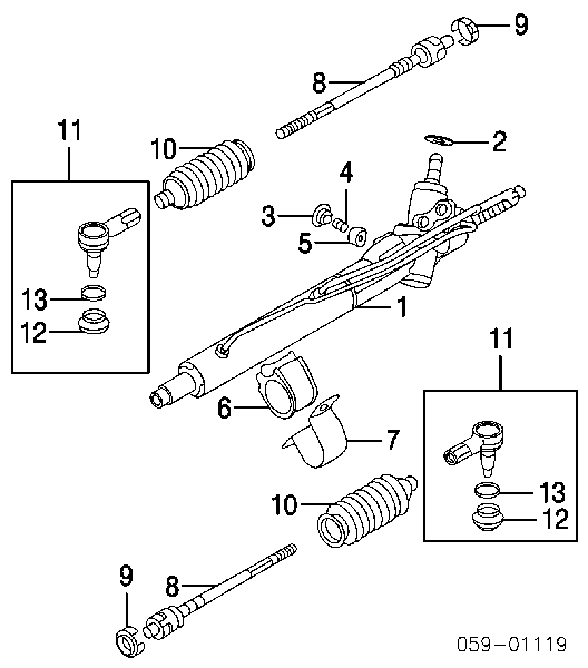4858054G23 Suzuki Cremalheira da direção