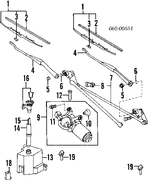 Motor de limpador pára-brisas do pára-brisas para Hyundai Sonata III 