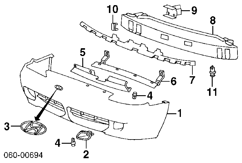 Cápsula (prendedor) de fixação do pára-choque dianteiro Hyundai/Kia 8659435000 preço, a partir de 0,48 USD
