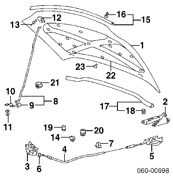 8641029000 Hyundai/Kia Pára-choque (grade de proteção) da capota