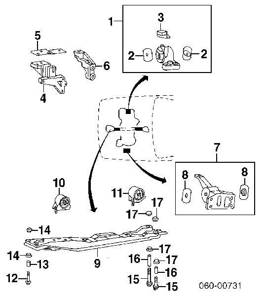 2183029100 Hyundai/Kia Coxim (suporte) esquerdo de motor
