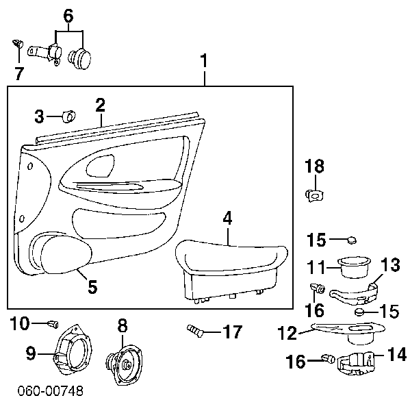 8231533020 Hyundai/Kia Cápsula (prendedor) de fixação de revestimento da porta