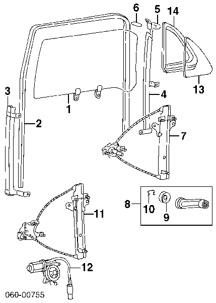 9881029000 Hyundai/Kia Motor de acionamento de vidro da porta dianteira esquerda