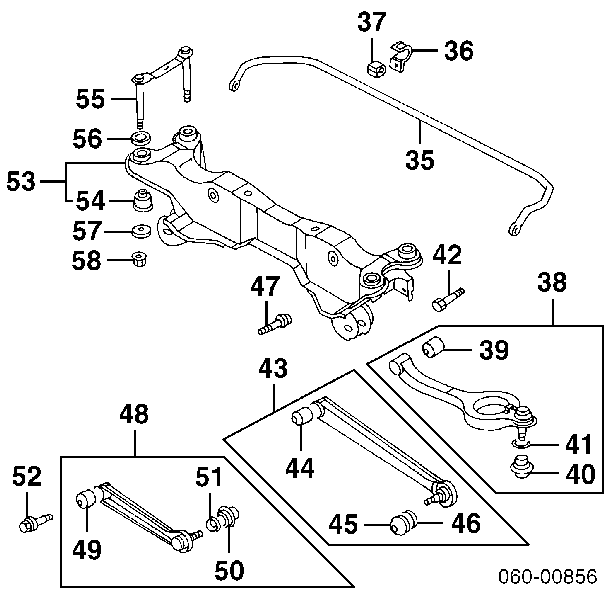 Viga de suspensão traseira (plataforma veicular) para Hyundai Sonata III 
