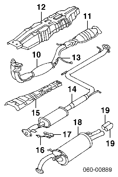 Silenciador, parte traseira para Hyundai Sonata III 