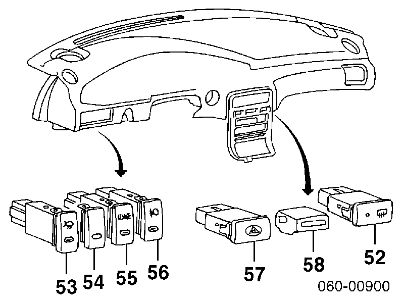 Botão de ativação do sinal de emergência para Hyundai Sonata III 