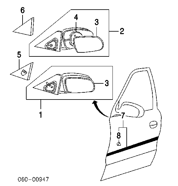 8765022000 Hyundai/Kia Motor de acionamento do lente do espelho de retrovisão esquerdo