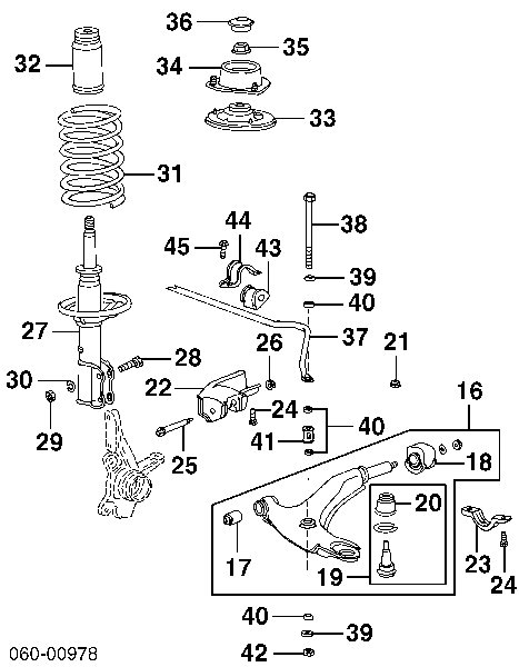 5455928000 Hyundai/Kia Porca de apoio esférico de suspensão dianteira