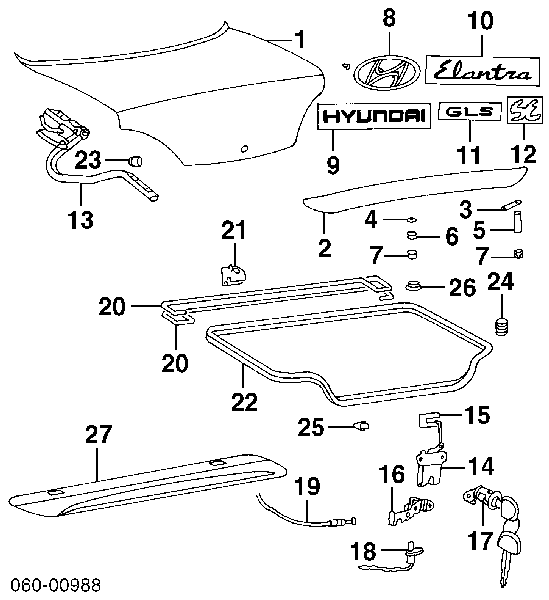 8219129000 Hyundai/Kia Pára-choque (grade de proteção) da capota