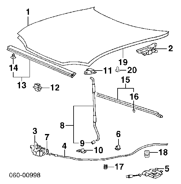 Capota para Hyundai Sonata IV EF
