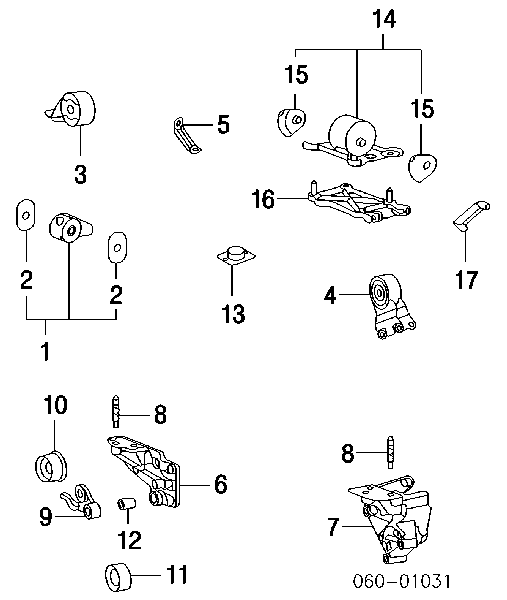  Coxim (suporte) dianteiro de motor Hyundai Sonata IV sedan (EU4) (2001 - 2005) IV