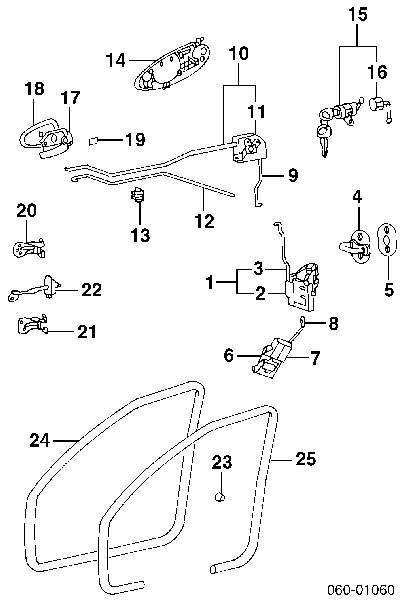  Fecho da porta dianteira esquerda Hyundai Sonata IV sedan (EU4) (2001 - 2005) IV