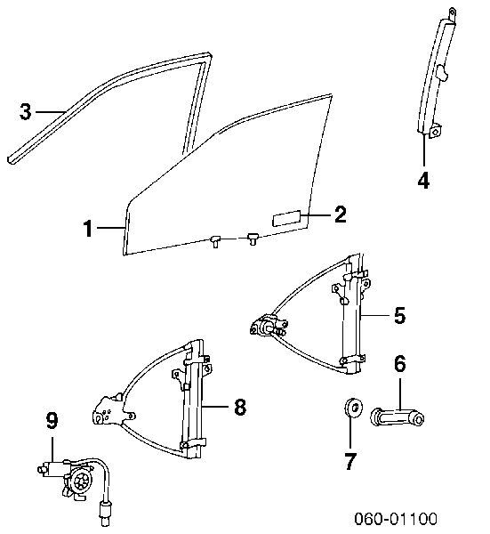 Mecanismo de acionamento de vidro da porta dianteira direita Hyundai/Kia 8240438011 preço, a partir de 54,45 USD