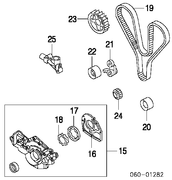 2431239800 Hyundai/Kia Correia do mecanismo de distribuição de gás