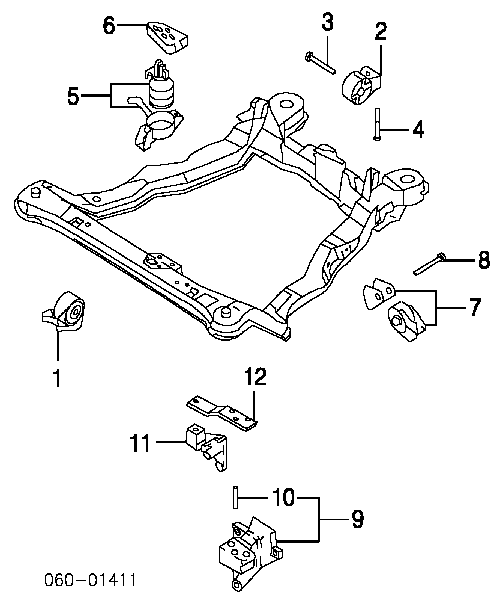 219302D101 Hyundai/Kia Coxim (suporte) traseiro de motor