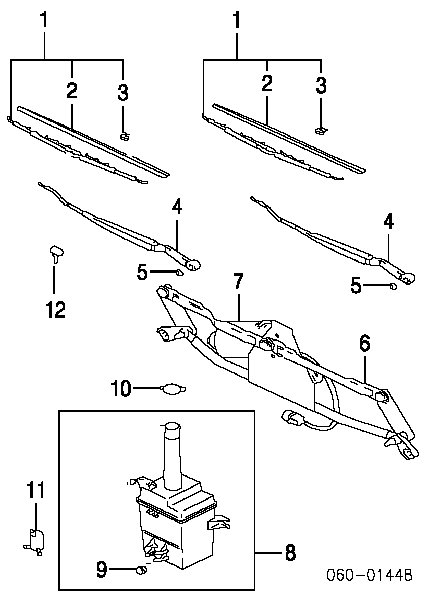 WPH04 Japan Parts Bomba de motor de fluido para lavador de vidro dianteiro