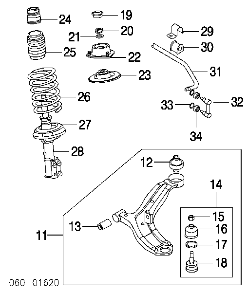 5461025000 Hyundai/Kia Suporte de amortecedor dianteiro