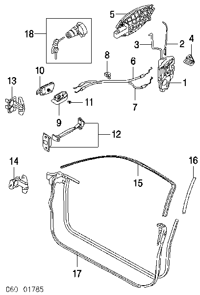 813252C000 Hyundai/Kia Fecho da porta traseira direita