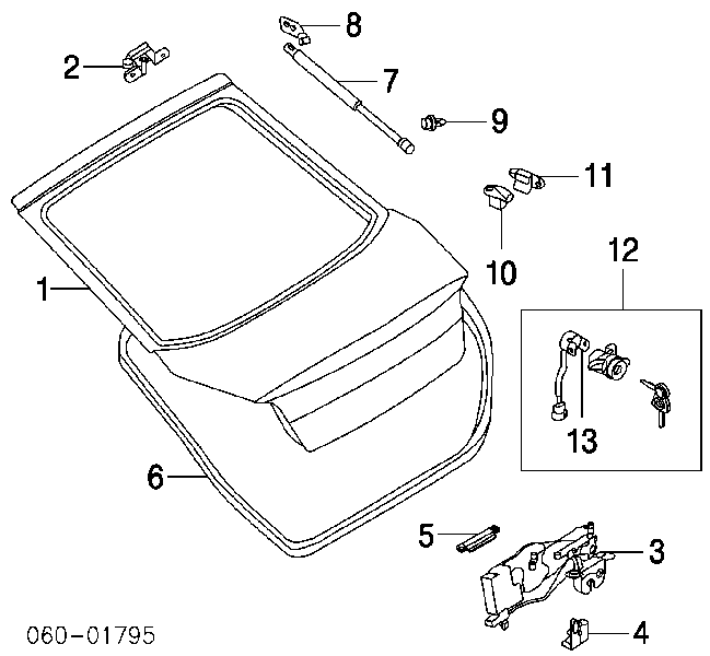 737002C130 Hyundai/Kia Porta traseira (3ª/5ª porta-malas (tampa de alcapão)