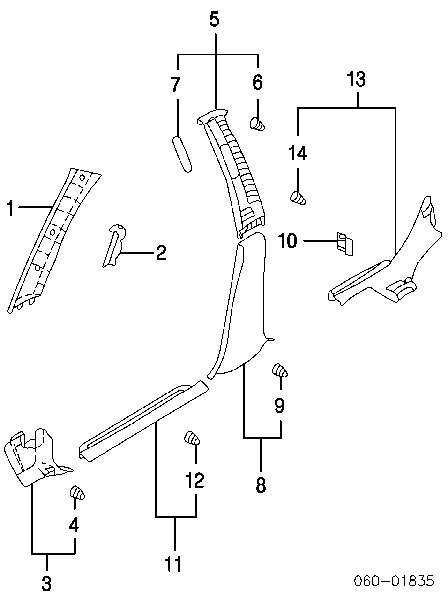 8581837000 Hyundai/Kia Cápsula (prendedor) de fixação de moldura de pára-brisas
