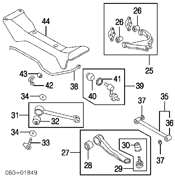 5512038601 Hyundai/Kia Braço oscilante superior direito de suspensão traseira