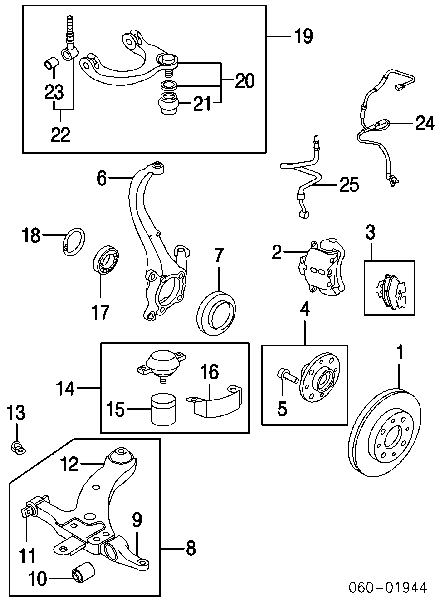 5810138A60 Hyundai/Kia Sapatas do freio dianteiras de disco