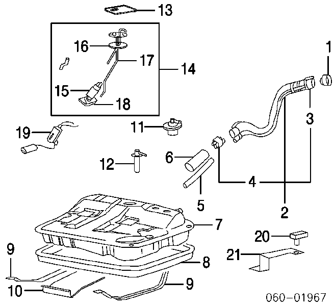Módulo de bomba de combustível com sensor do nível de combustível para Hyundai Sonata IV EU4