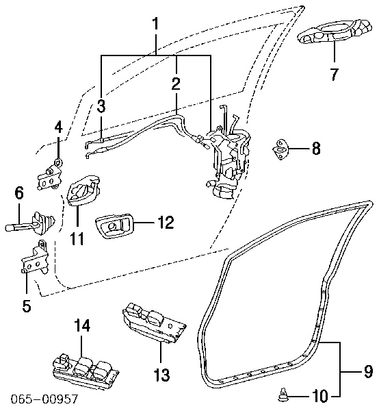 6786148010 Toyota Compactador da porta dianteira direita (na porta)