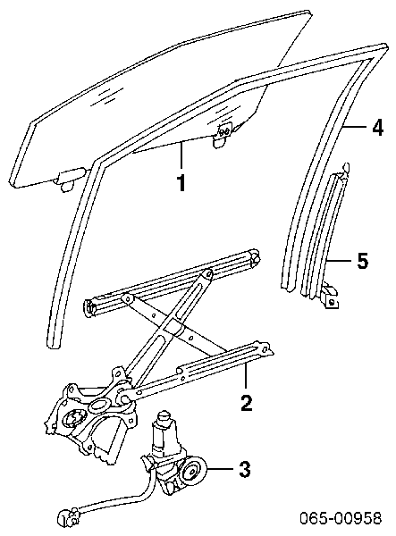 6980248010 Toyota Mecanismo de acionamento de vidro da porta dianteira esquerda