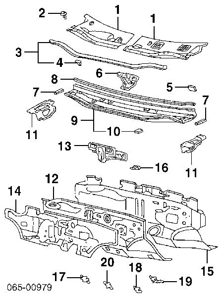 5521048021 Toyota Isolamento contra o ruído do painel de motores