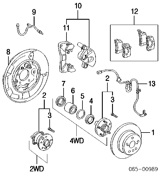 4773048040 Toyota Suporte do freio traseiro direito