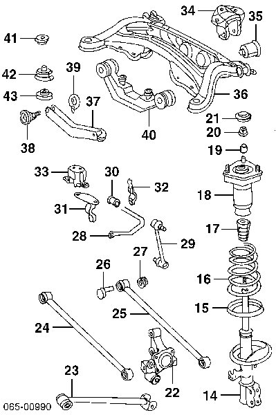 5107348010 Toyota Consola de viga traseira