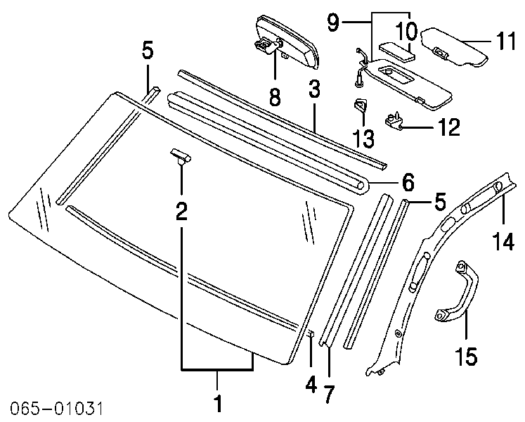 7553460021 Toyota Moldura esquerda de pára-brisas
