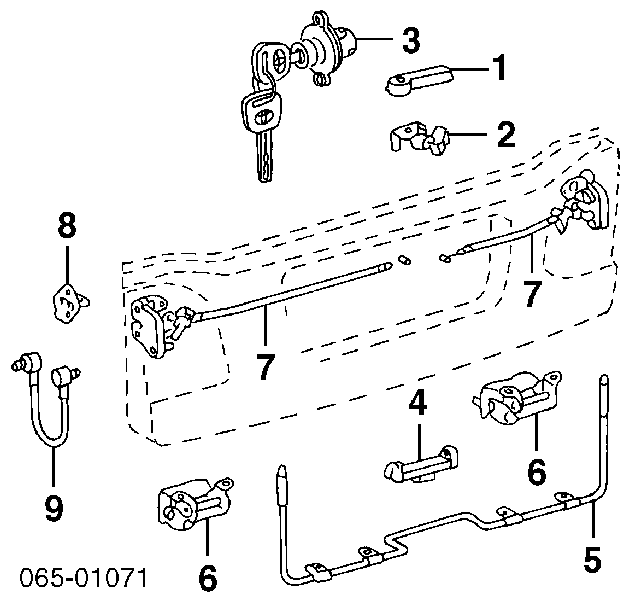 Cabo de abertura de porta-malas (de 3ª/5ª porta traseira) Toyota 6570660021 preço, a partir de 25,02 USD