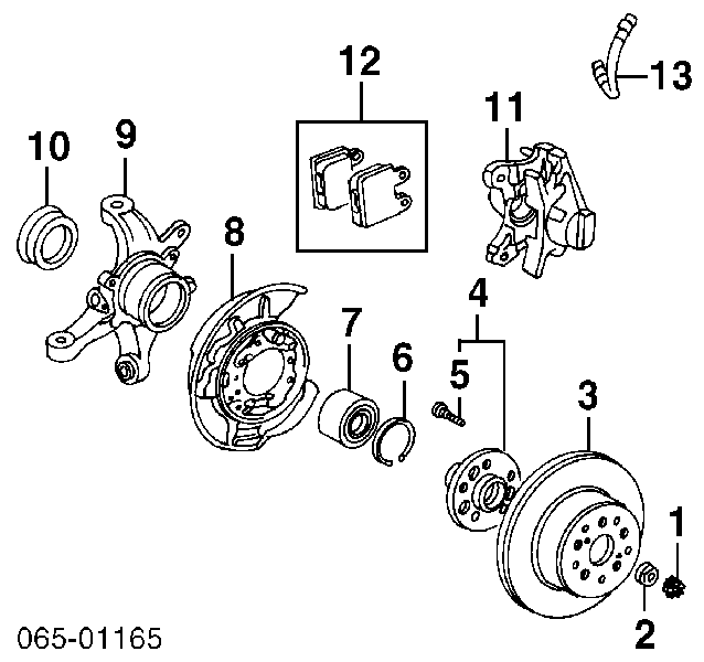 4773053040 Toyota Suporte do freio traseiro direito