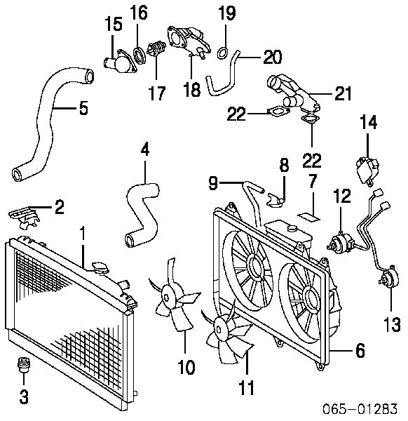 1640050230 Toyota Radiador de esfriamento de motor