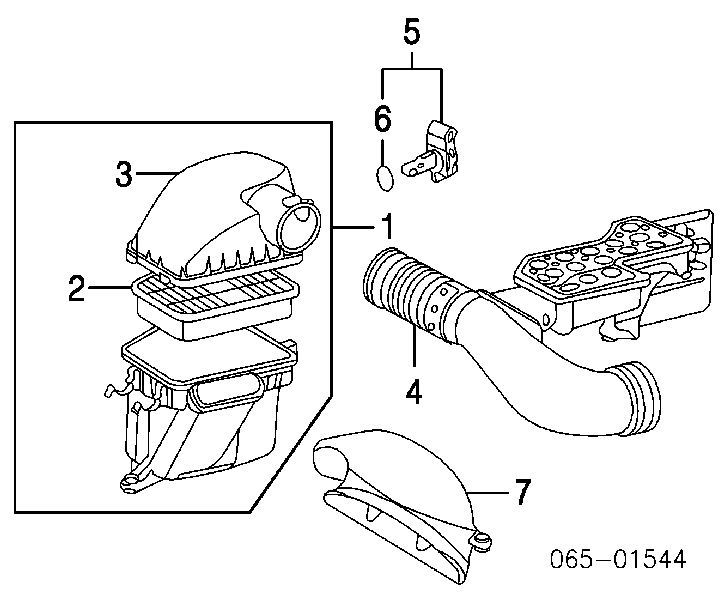 2220415010 Toyota Sensor de fluxo (consumo) de ar, medidor de consumo M.A.F. - (Mass Airflow)