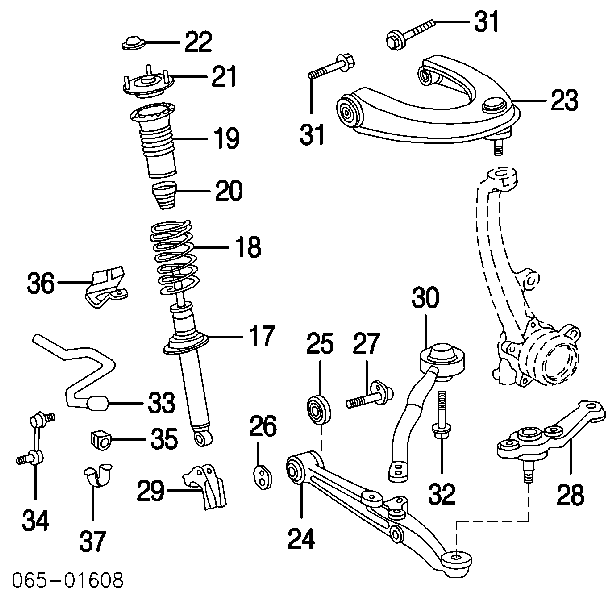 Suporte de esfera inferior esquerdo BJ252L Japan Parts